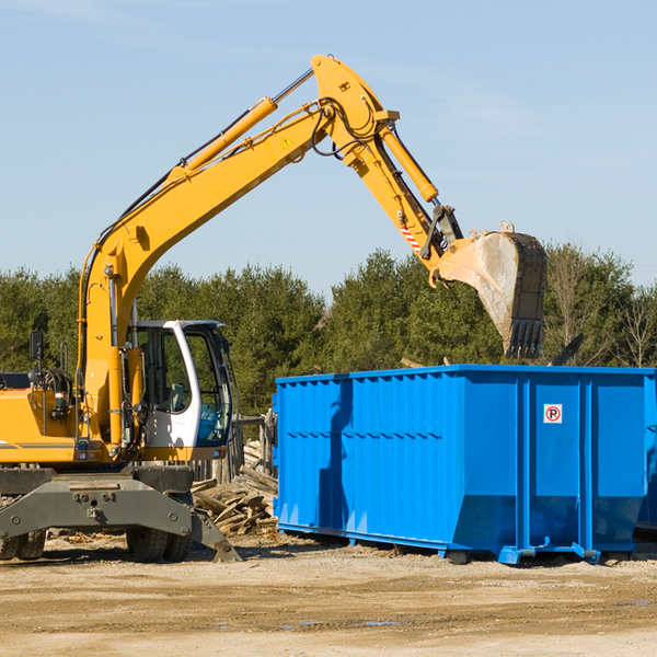 are there any restrictions on where a residential dumpster can be placed in Huntington